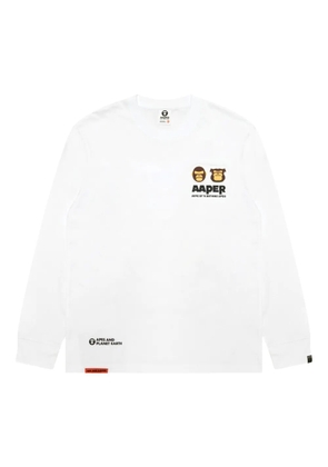 AAPE BY *A BATHING APE® Aape head long-sleeve T-shirt - White