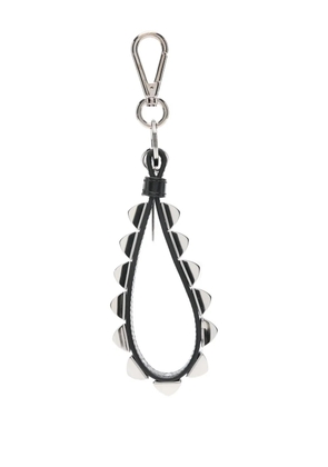 Alexander McQueen stud leather keyring - Black