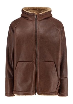 Salvatore Santoro hooded leather jacket - Brown