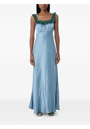 Chloé lace-insert satin maxi dress - Blue