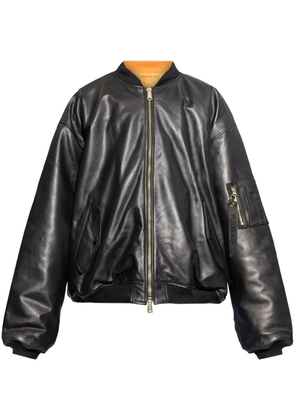 VETEMENTS leather bomber jacket - Black