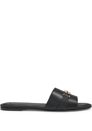 BOSS leather slides - Black