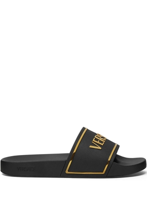 Versace logo-print slides - Black