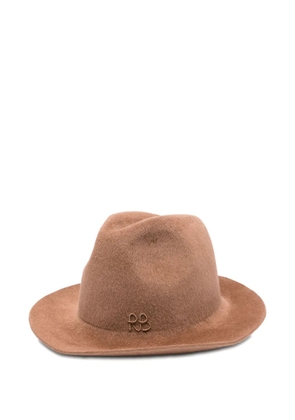 Ruslan Baginskiy felt logo fedora hat - Brown