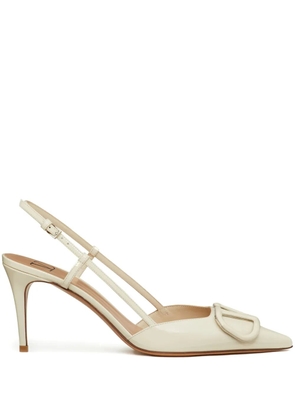 Valentino Garavani 80mm VLogo Signature slingback pumps - White
