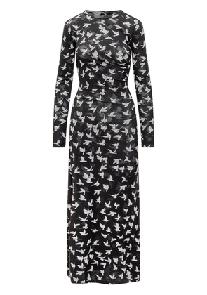Stella McCartney graphic-print midi dress - Black