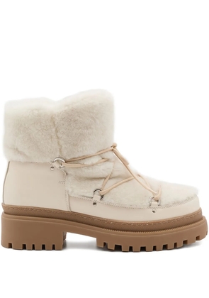 Yves Salomon lace-up shearling boots - Neutrals