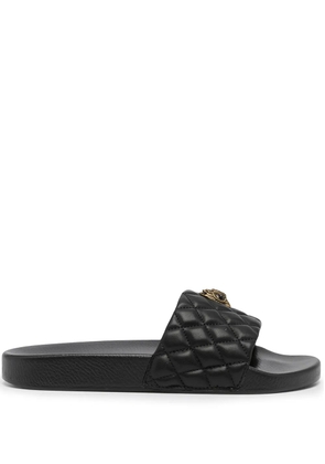 Kurt Geiger London Meena Eagle quilted slides - Black