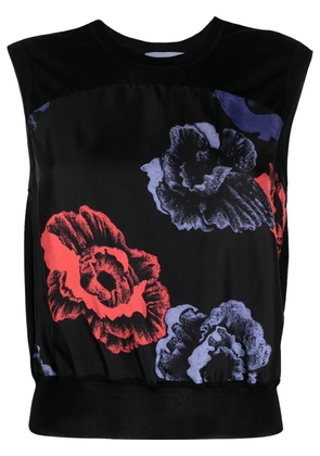 Ferragamo floral-print sleeveless top - Black