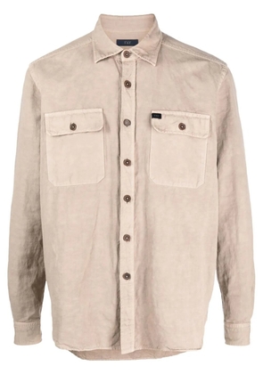 Fay logo-patch button-up shirt - Neutrals