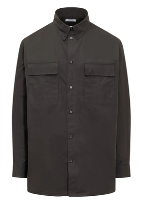 Off-White logo-embroidered shirt - Black