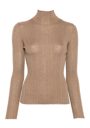 Agnona ribbed high-neck sweater - Brown