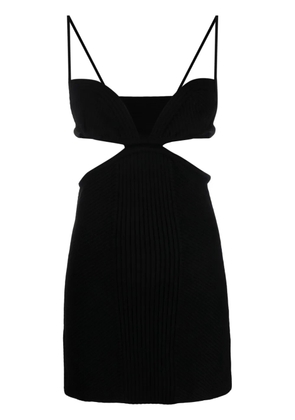 Off-White cut-out ribbed-knit minidress - Black