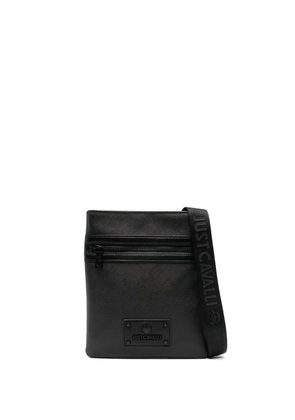 Just Cavalli logo-patch rectangular messenger bag - Black