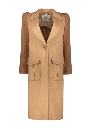 FENDI single-breasted coat - Brown