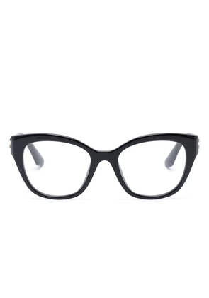 Miu Miu Eyewear cat-eye frame logo-plaque glasses - Black