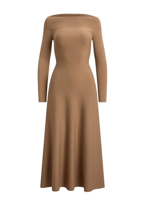 Ralph Lauren Collection off-shoulder knitted midi dress - Neutrals