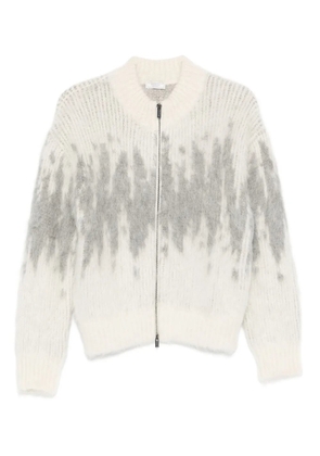 Peserico zip pattern cardigan - Grey