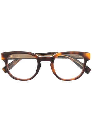 Dunhill tortoiseshell logo plaque glasses - Brown