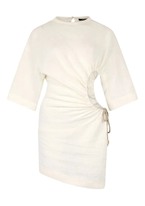 Roberto Cavalli linen mini dress - White
