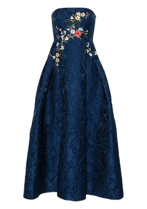Sachin & Babi Belle floral-embroidered maxi dress - Blue