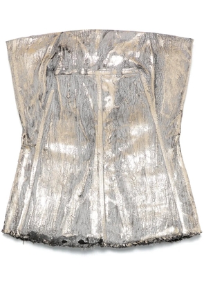 Rick Owens cracked-effect bustier - Gold