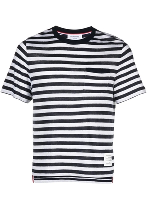 Thom Browne horizontal-stripe short-sleeve T-shirt - Blue