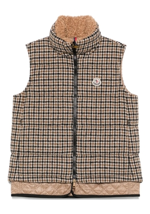 Moncler Touvet check-pattern quilted gilet - Neutrals