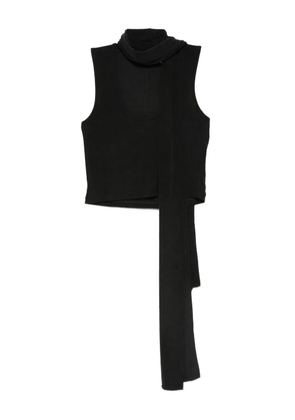 Aya Muse scarf-detail scoop-neck blouse - Black