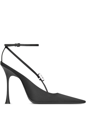 Saint Laurent Harlow crystal-embellished slingback pumps - Black