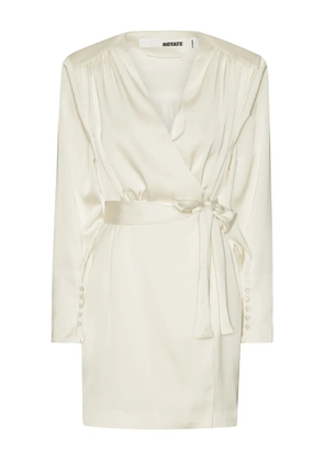 ROTATE BIRGER CHRISTENSEN satin wrap minidress - White