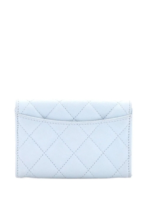 CHANEL Pre-Owned Classic Flap Case Quilted Caviar card holder - Blue