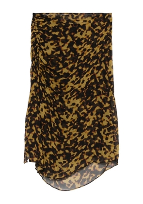 Christopher Esber printed ruched midi skirt - Brown