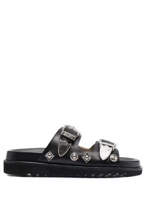 Toga Pulla side-buckle sandals - Black