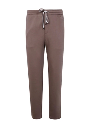 Emporio Armani logo-patch drawstring track pants - Brown
