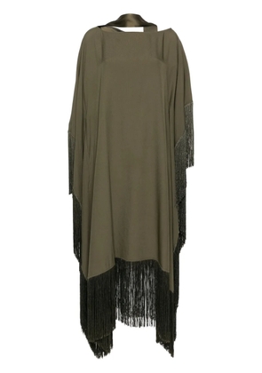 Taller Marmo fringe-detail crepe kaftan dress - Green