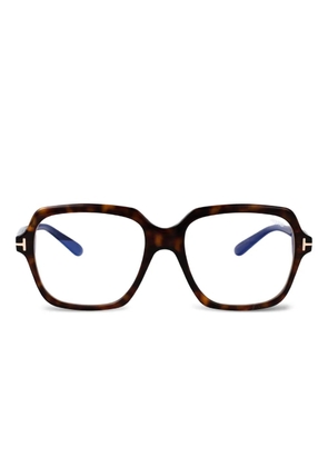 TOM FORD Eyewear tortoiseshell square-frame glasses - Brown