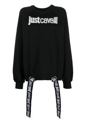 Just Cavalli logo-print cotton sweatshirt - Black