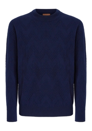 Missoni herringbone-pattern crew-neck sweater - Blue