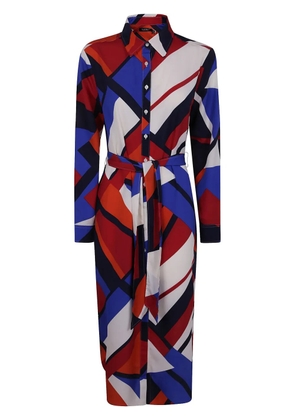 Lauren Ralph Lauren abstract-print shirtdress - Blue