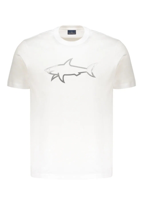 Paul & Shark reflective Shark-print cotton T-shirt - White