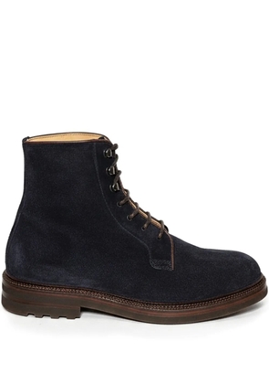 Brunello Cucinelli lace-up suede boots - Blue