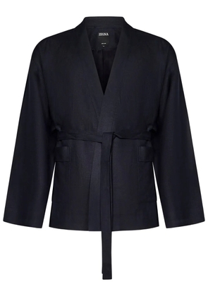 Zegna linen belted pyjama top - Blue