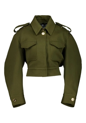 Givenchy patch-pocket cropped military jacket - Green