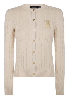 Lauren Ralph Lauren logo-embroidery cardigan - Neutrals