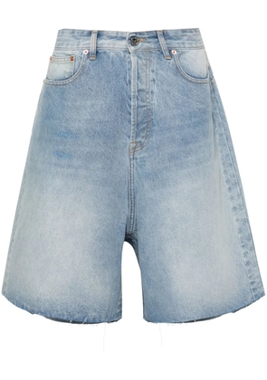 VETEMENTS mid-rise wide-leg denim shorts - Blue