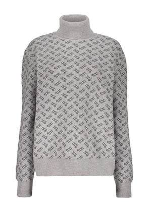 Herno high-neck logo-pattern sweater - Grey