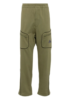 BREATH logo-appliqué cotton track pants - Green