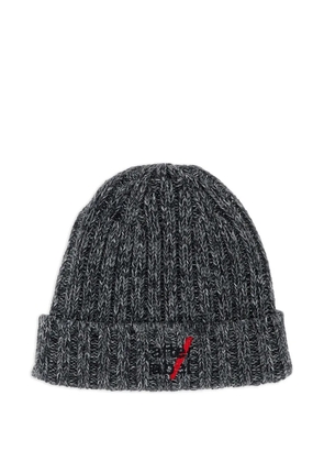AFTER LABEL ribbed embroider-logo beanie - Grey