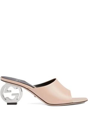 Gucci 70mm GG signature Interlocking G heel sandals - Neutrals